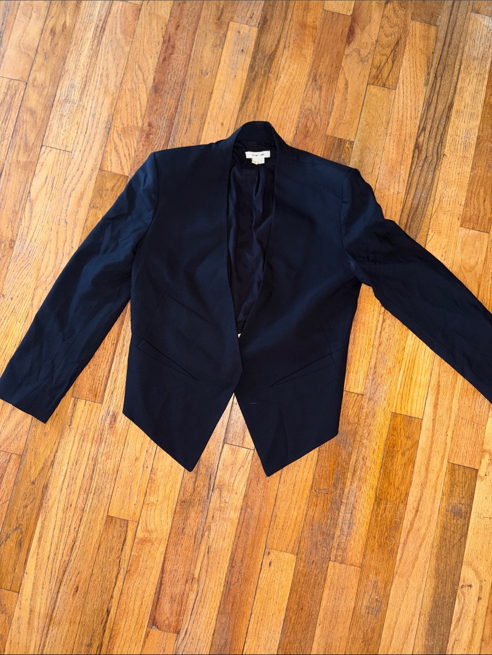 Helmut Lang Black Open-Front Tailored Blazer Size 2